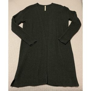 Dark Gray Knit Long Cardigan